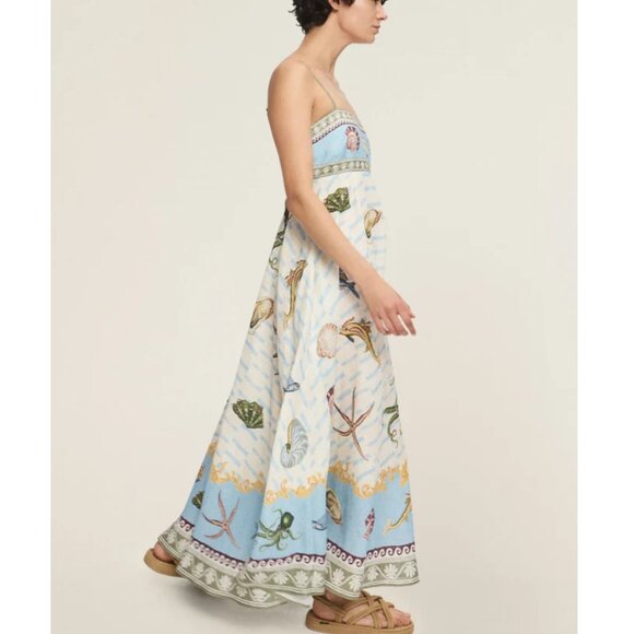 Alemais jellyfish pleated linen midi dress - Picture 4 of 15